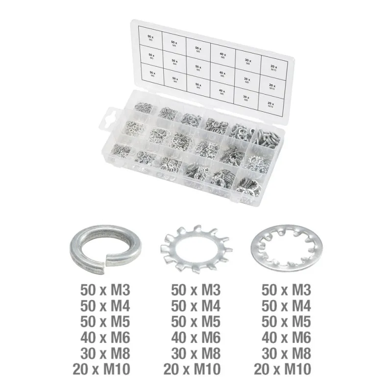 Assortiment de rondelles et de rondelles dentées 720 pièces KS TOOLS Garantie 2 An(s)