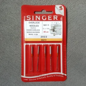 Blister de 5 aiguilles singer taille 80 tissus légers ou fins pour machines à coudre surjeteuse model 14 sh  2022 80/11   b40