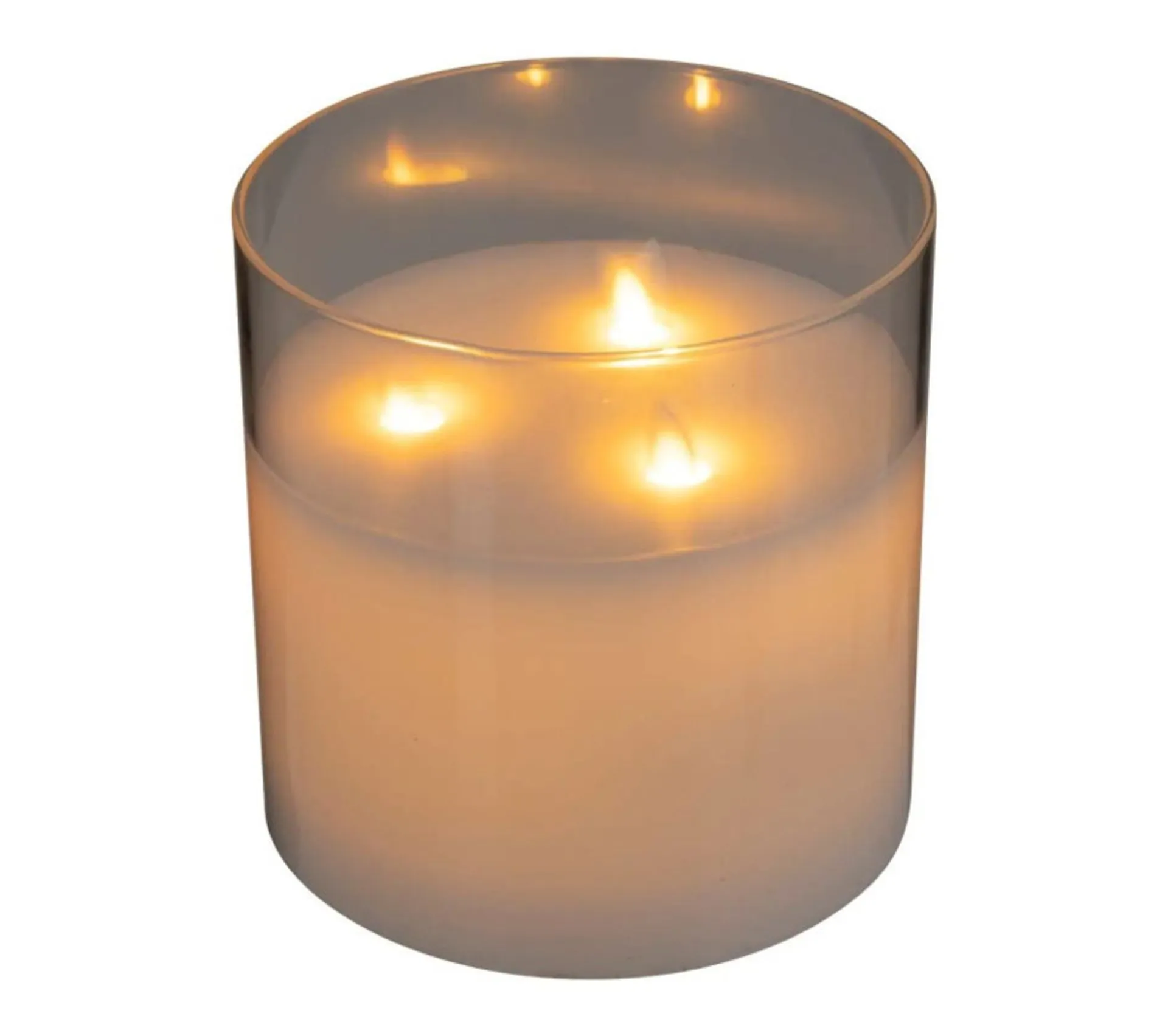 Bougie Déco LED 3 Mèches "sena" 15cm Blanc