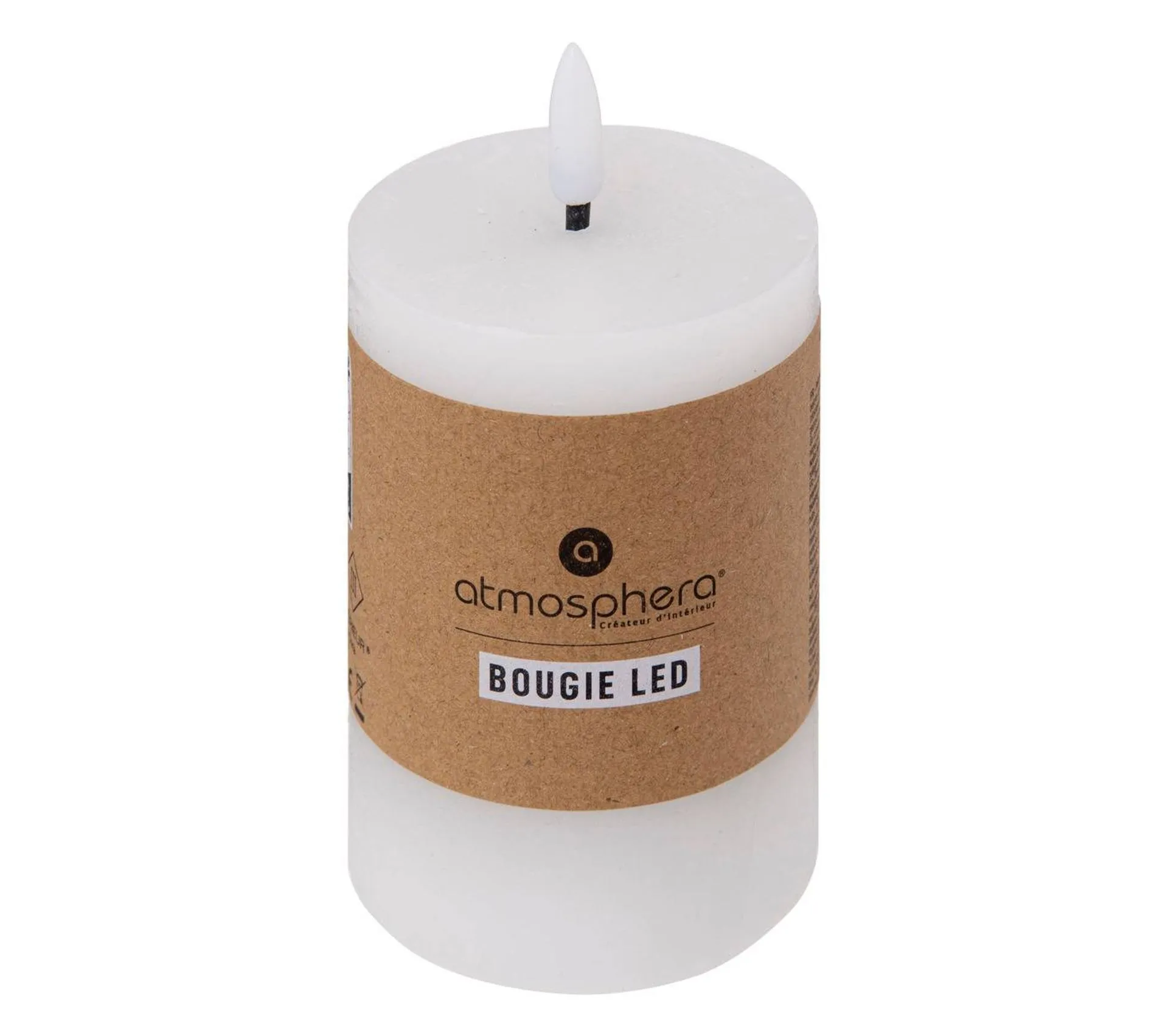 Bougie Déco à LED "molia" 13cm Blanc