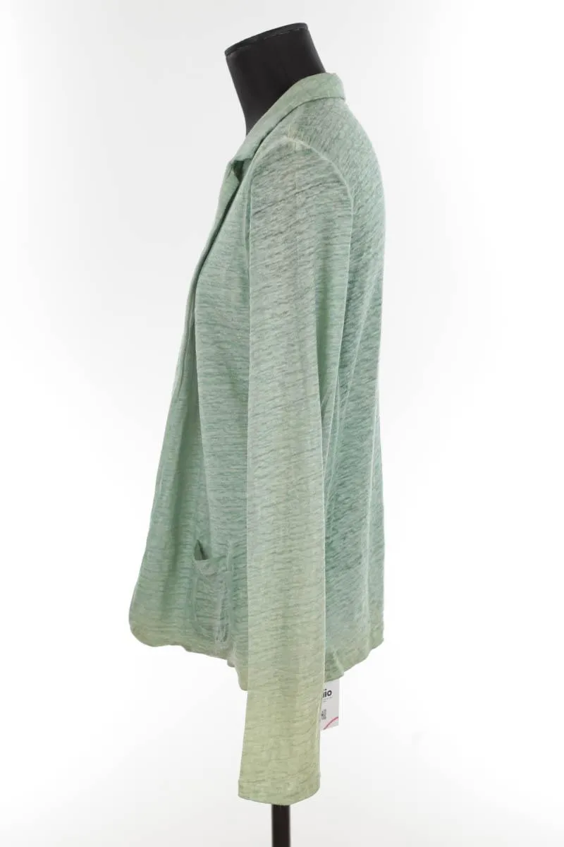 Cardigan en lin  Majestic Filatures vert. Matière principale lin. Taille 40.