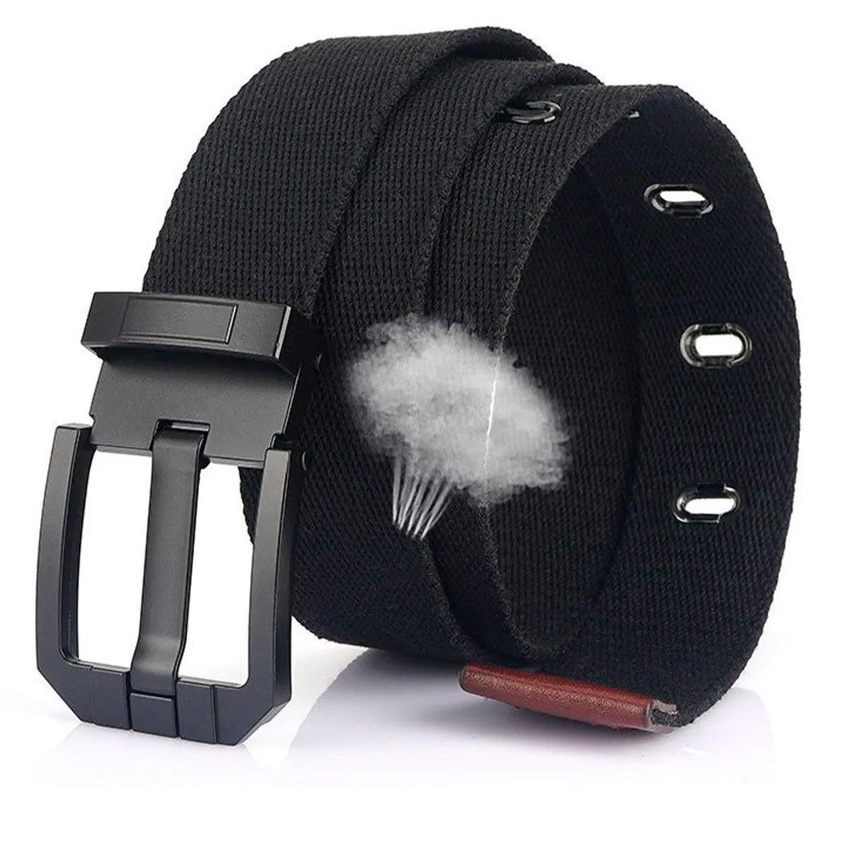 Ceinture en Toile avec boucle noire, modèle Taras