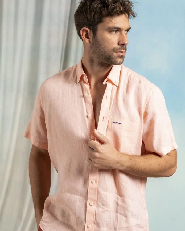 Chemise en lin peche 