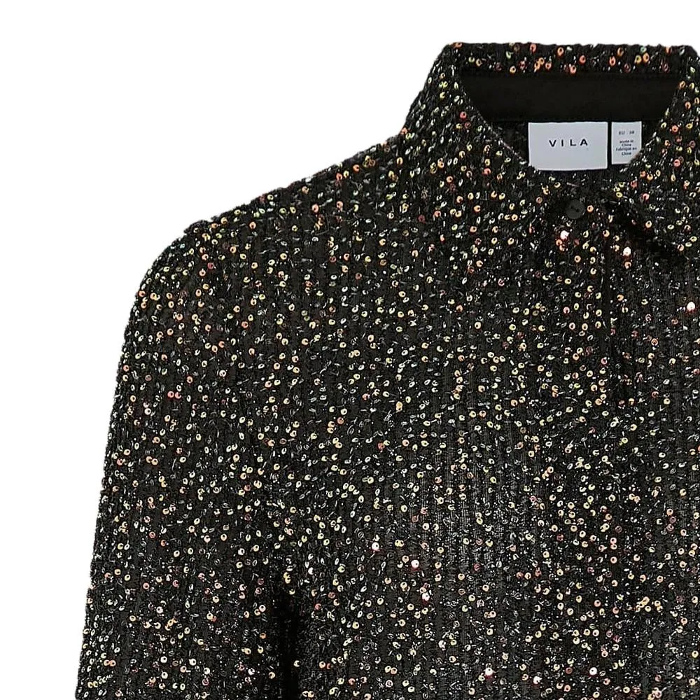 Chemise à Sequin Noir Femme Vila Scara
