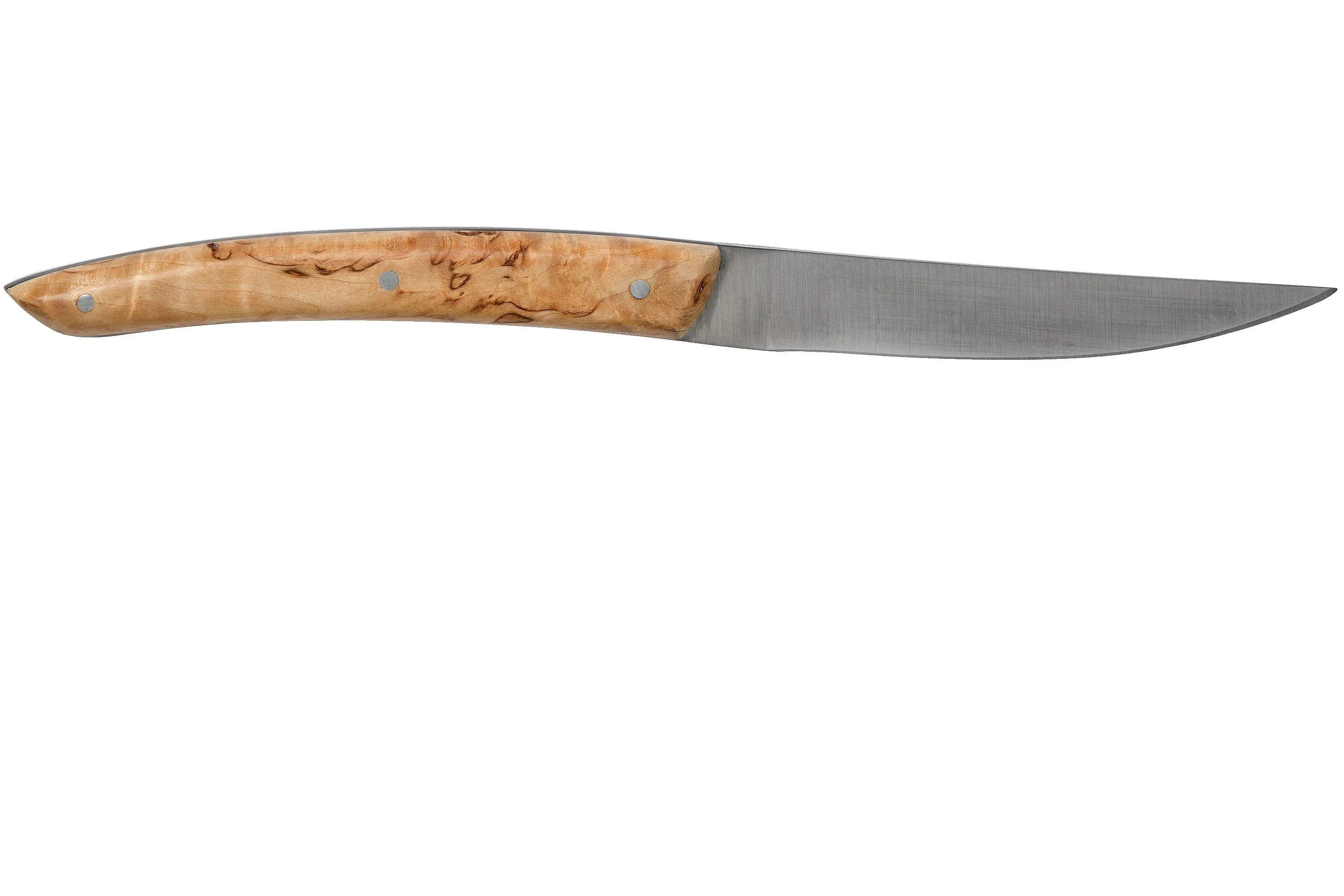Claude Dozorme Le Thiers Coffret de couteaux à steak, 4 pièces, Bouleau noir