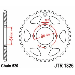 Couronne JT SPROCKETS 37 dents acier pas 520 type 1826
