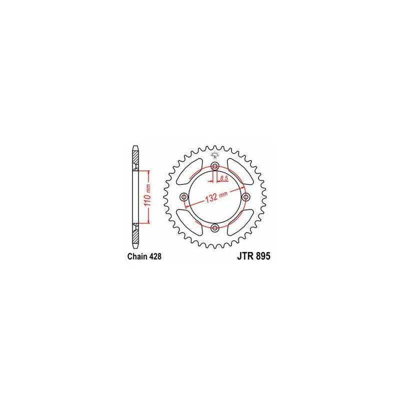 Couronne JT SPROCKETS 46 dents acier pas 428 type 895