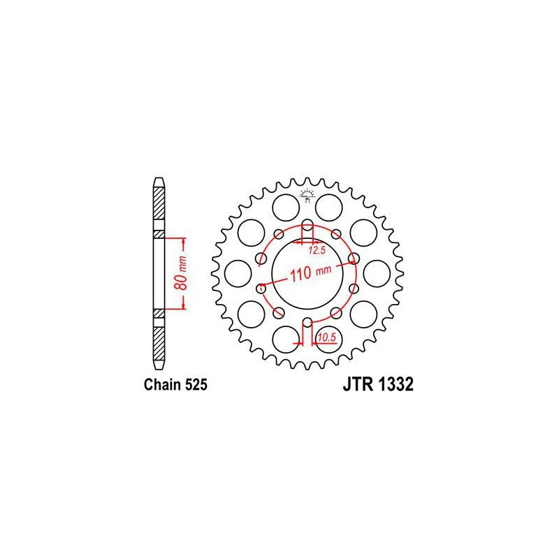 Couronne JT SPROCKETS acier standard 1332 - 525