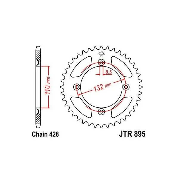 Couronne JT SPROCKETS acier standard 895 - 428