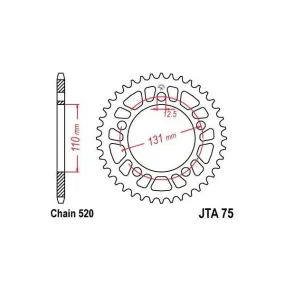 Couronne JT SPROCKETS aluminium Ultra-Light 75 - 520