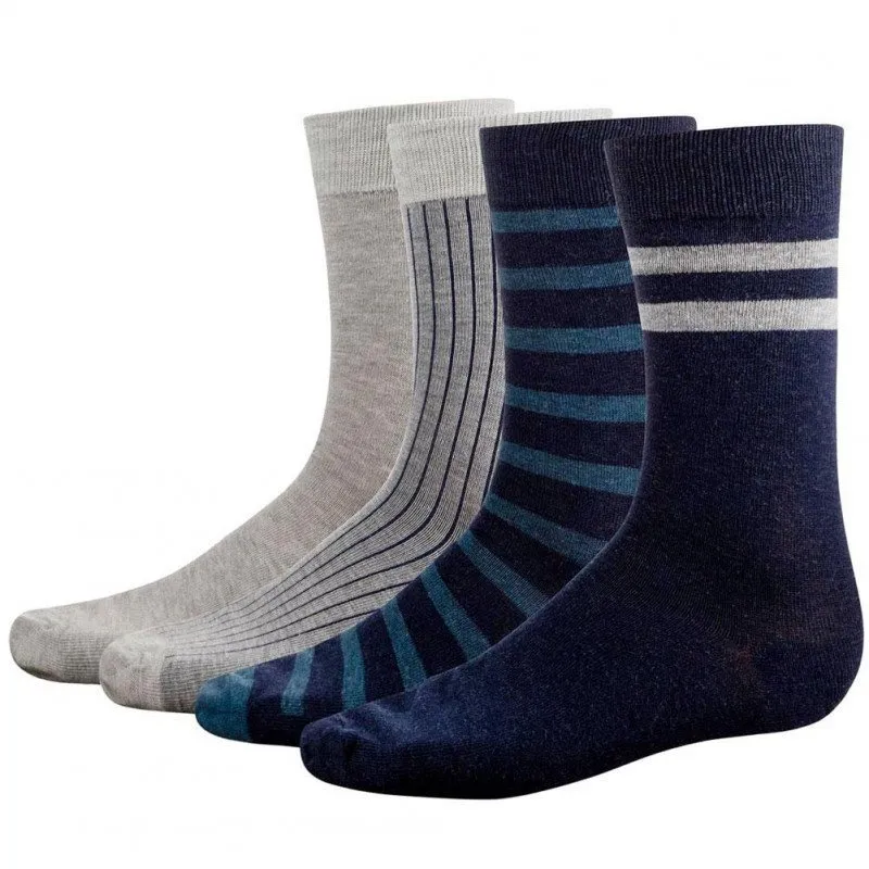 DIM 4 paires Chaussettes Homme MicroCoton ECODIM MODE Marine Gris