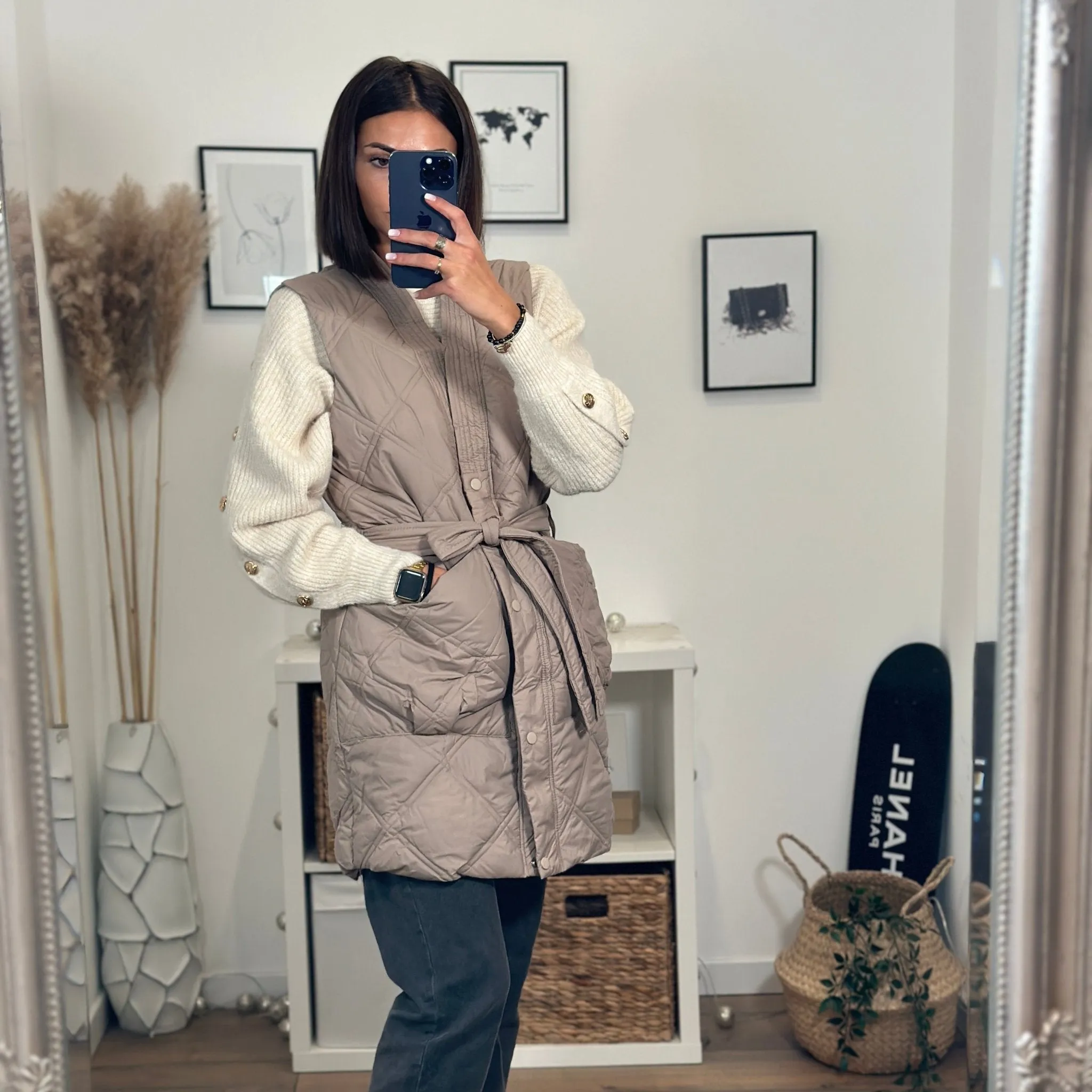 DOUDOUNE SANS MANCHE BEIGE CHARLIE