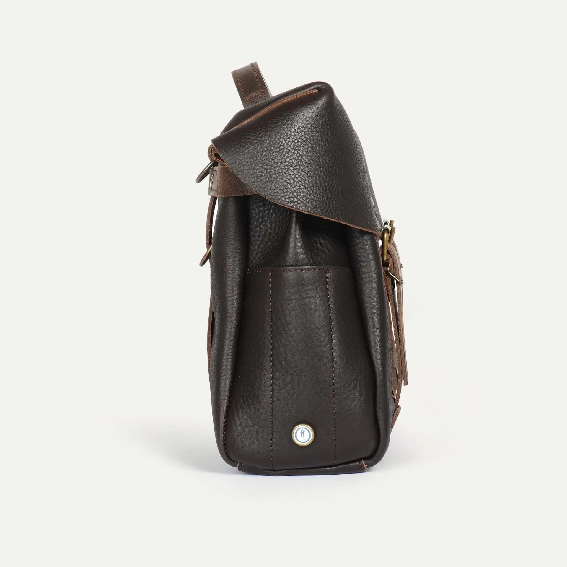 Eclair Heroes - Sac moto cuir Marron brun - Bleu de Chauffe - Marques de France