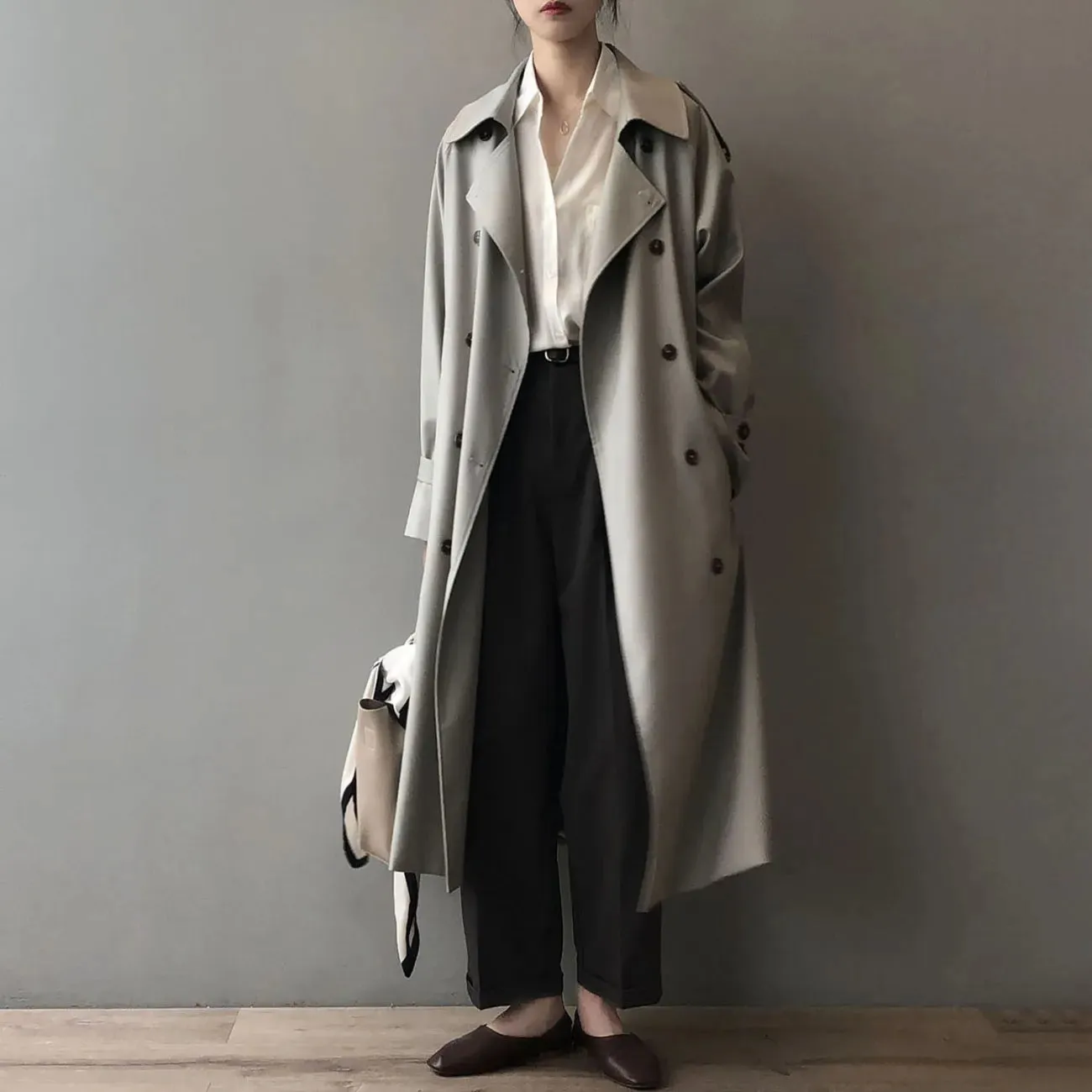 Femme - Veste Trench - Imperméable Léger - Décontractée Automne/Hiver
