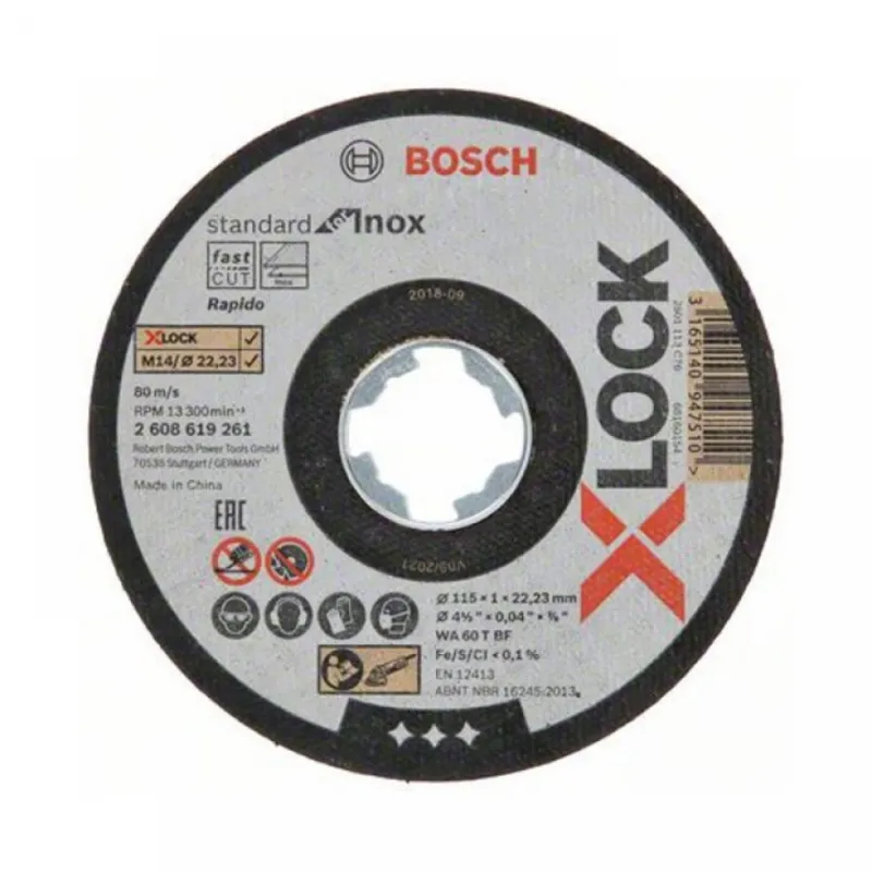 Lot de 10 disques à Tronçonner INOX Ø 115mm Bosch Professional Alesage 22,23 mm X 1mm