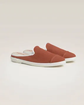 Mule homme lin, terracotta