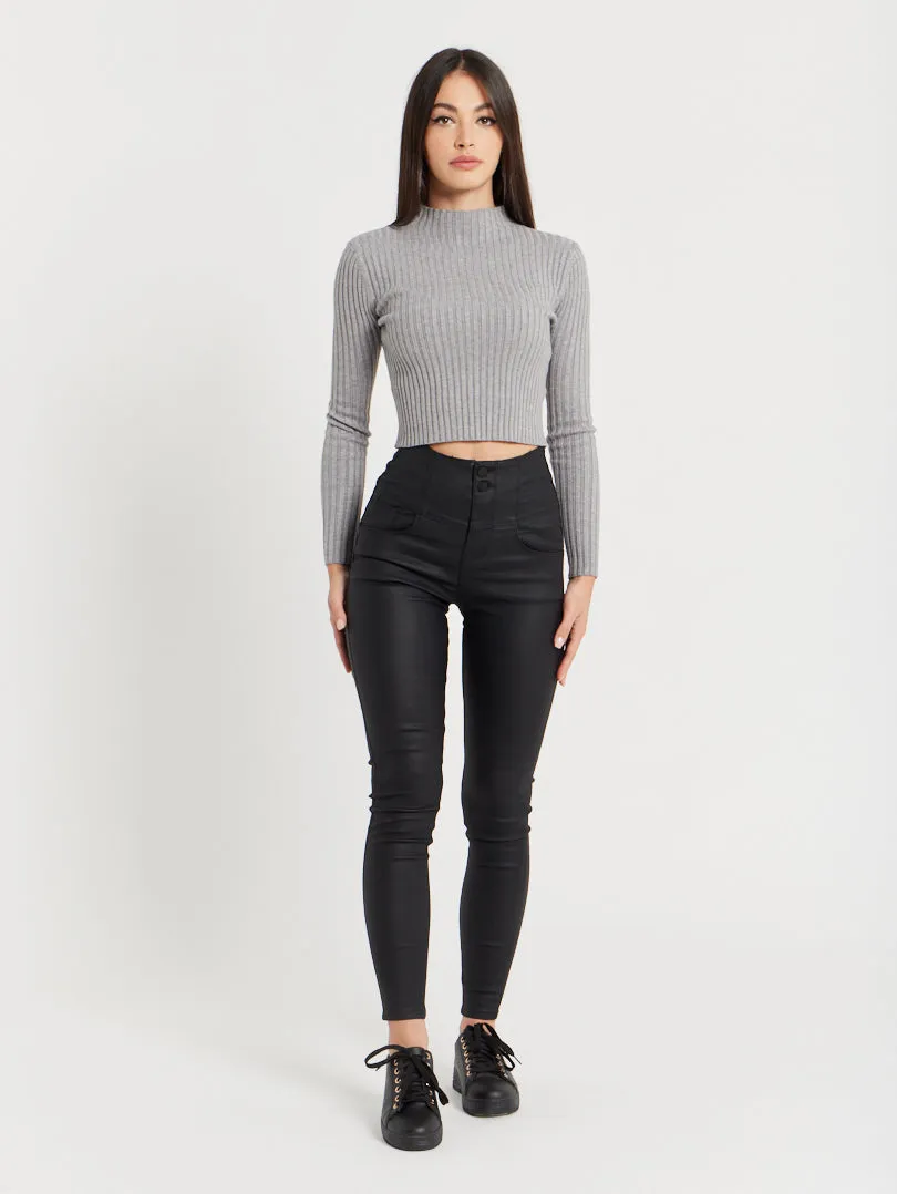 Pantalon boutonnage double Noir