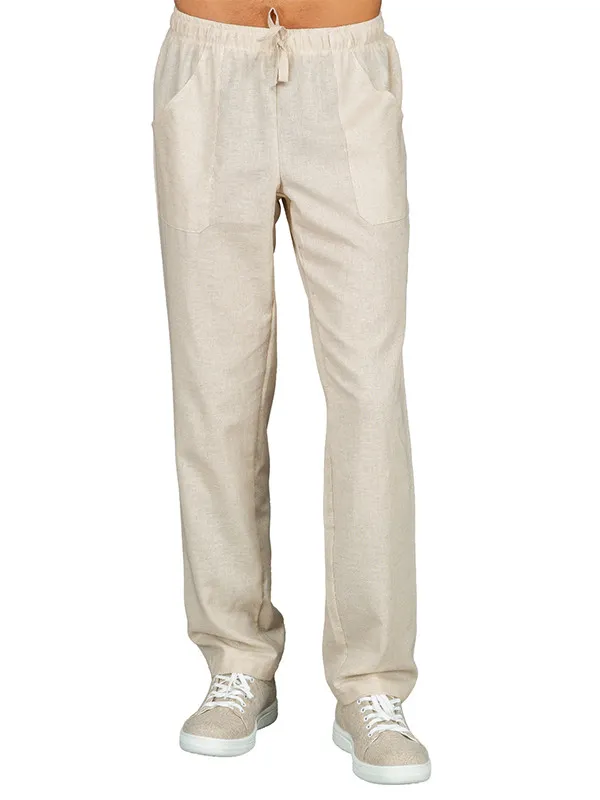 Pantalon de Travail à Élastique Femme En Lin