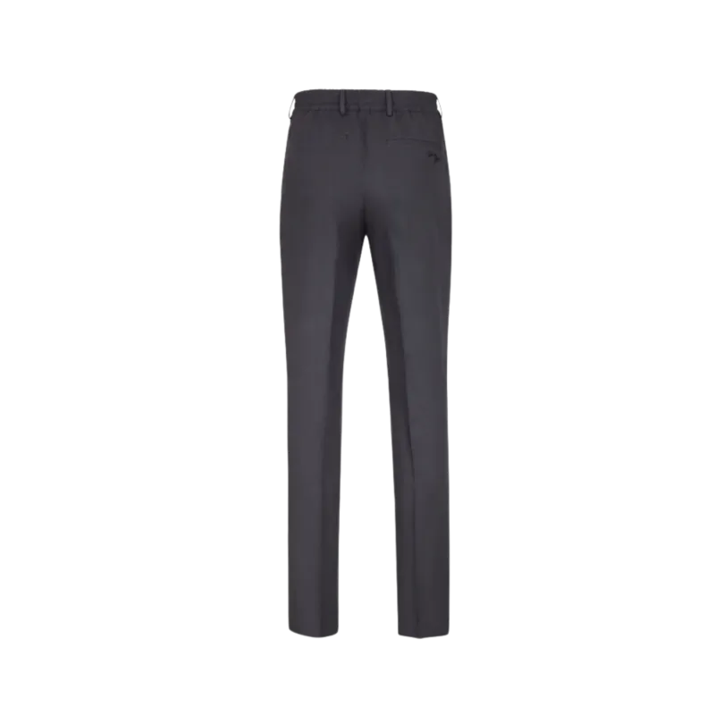 Pantalon droit à pinces Lin Gris Anthracite