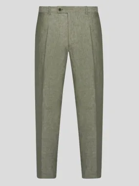Pantalon En Lin Vert Capel Grande Taille  homme grande taille - Capelstore