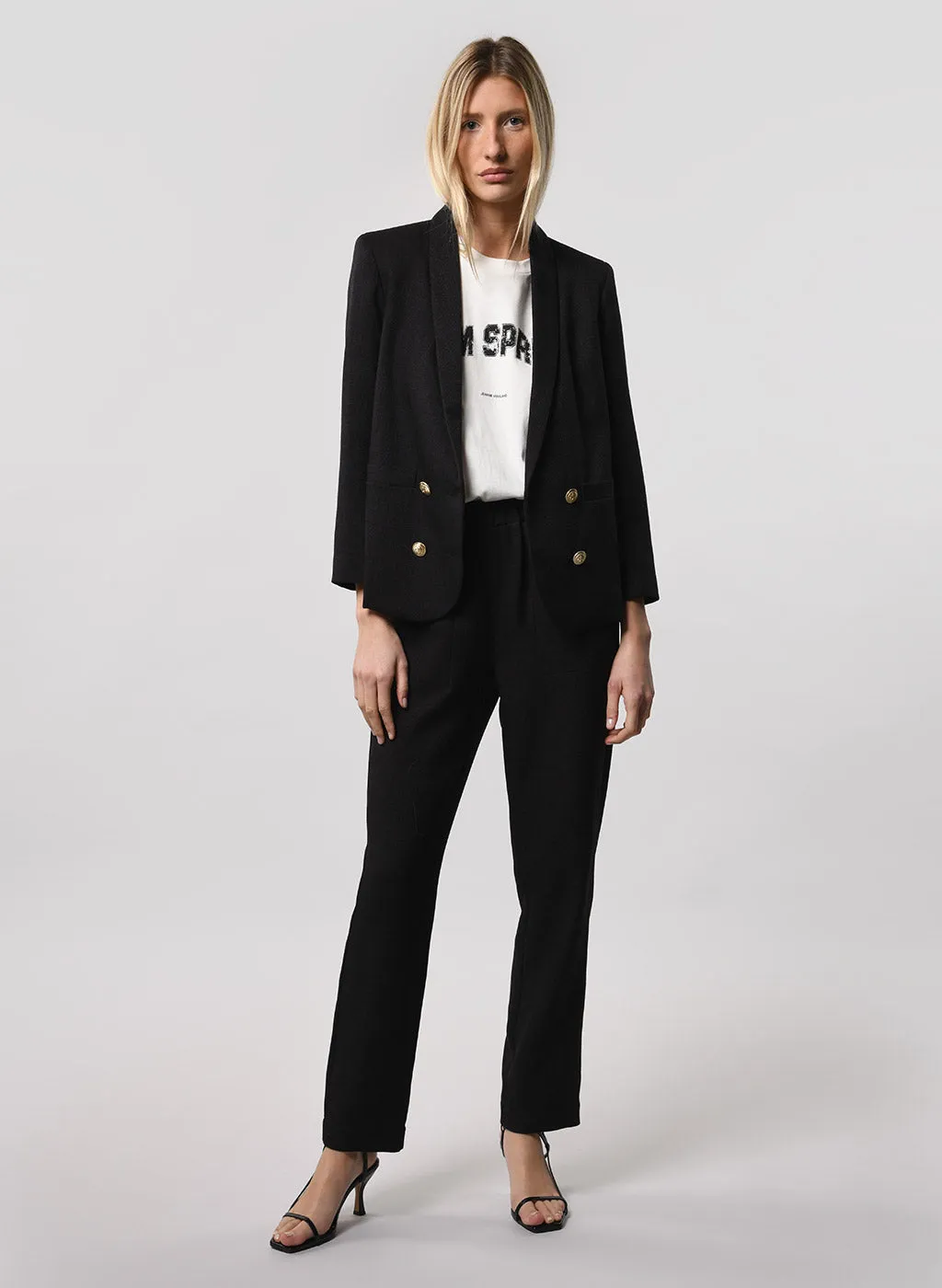 Pantalon Furkan noir effet lin