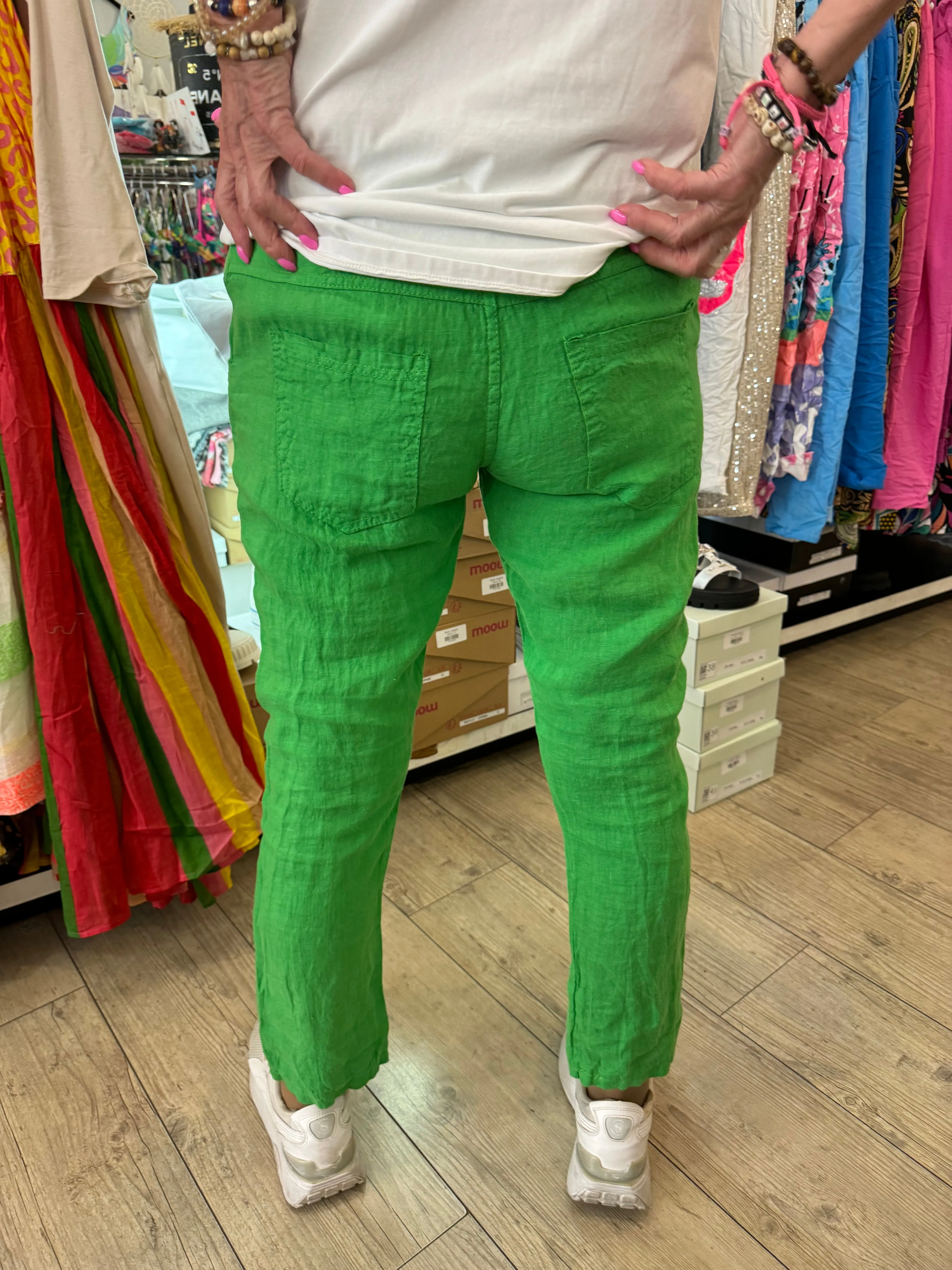 Pantalon lin vert