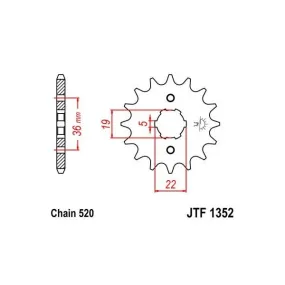 Pignon JT SPROCKETS acier standard 1352 - 520