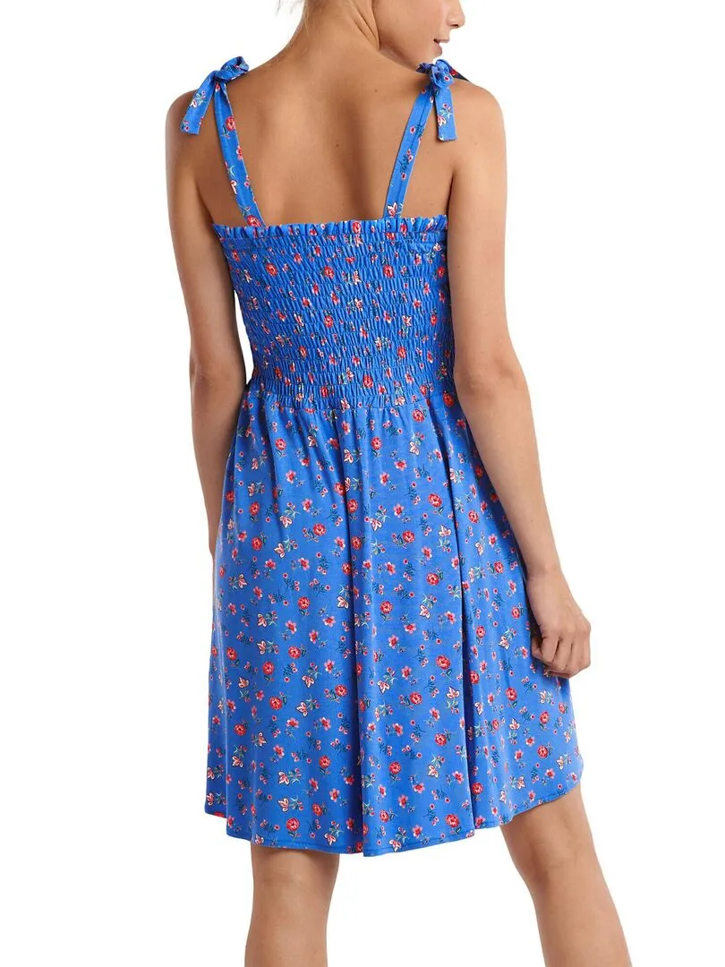 Robe estivale fines bretelles Java - Bleu