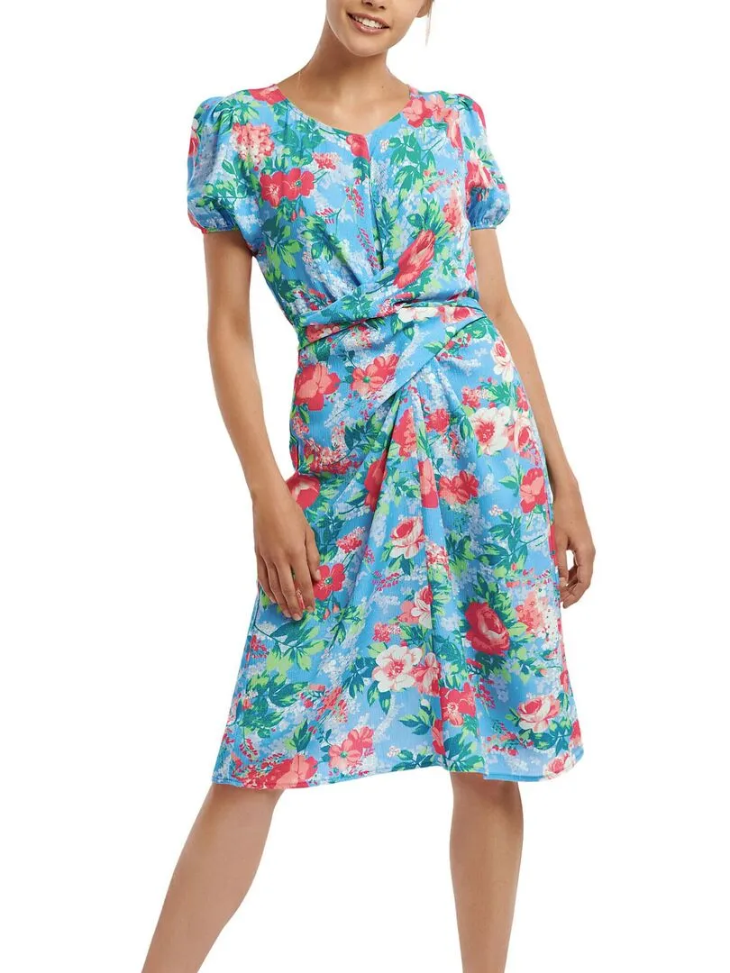 Robe estivale manches courtes Manila - Bleu