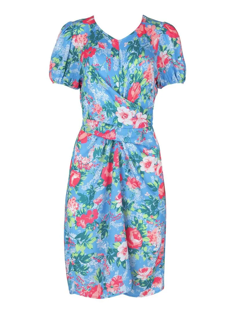 Robe estivale manches courtes Manila - Bleu