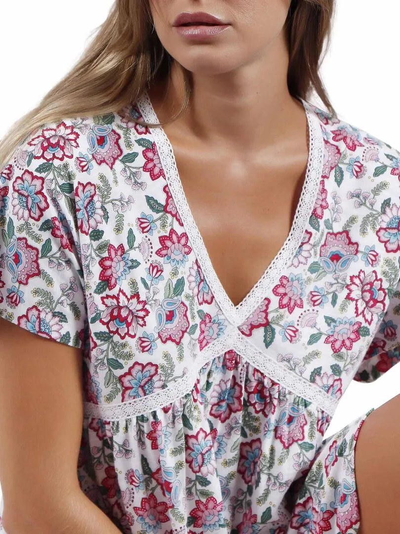 Robe estivale manches courtes Manila - Rose