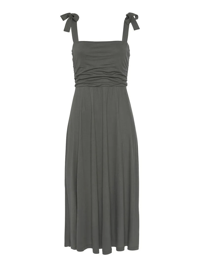 Robe estivale mi-longue Olive - Kaki