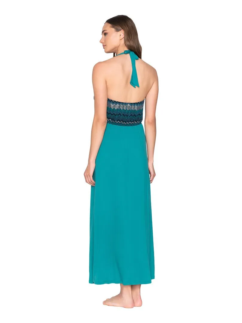 Robe longue estivale dos nu Topaz - Vert