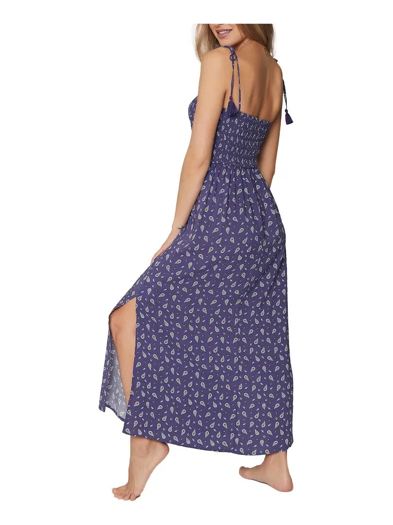 Robe longue estivale Navy Cachemire - Bleu marine