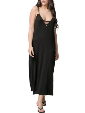 Robe longue estivale Star noir - Noir