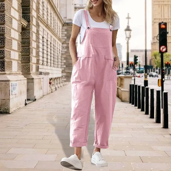 Salopette en coton et lin pour femmes - Style baggy sarouel tendance