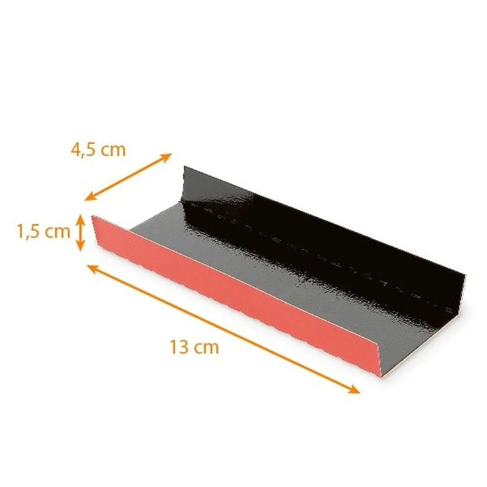 Supports 'eclair' rainurés 130mmx45mm (+2x15mm) noir/orange brillant par 250