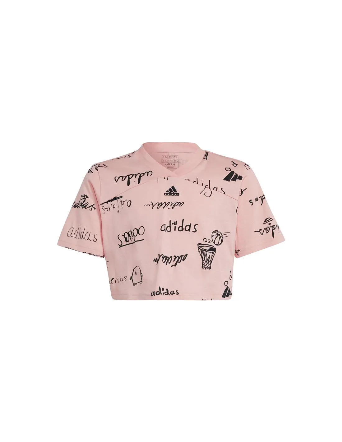 T-shirt adidas Fille Brand Love Cropped Pink