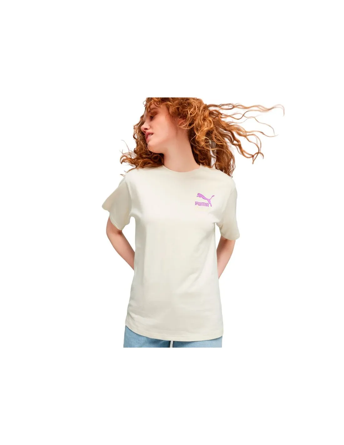 T-shirt Puma CLASSICS BRAND LOVE Femme Beige
