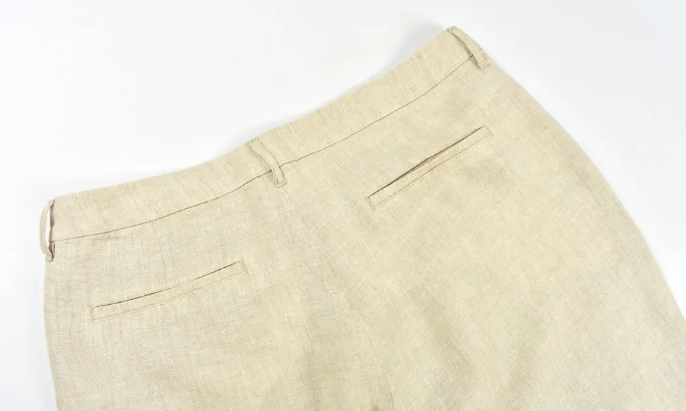 Tall Pantalon Jambe Large en Lin Mia L38 Inch