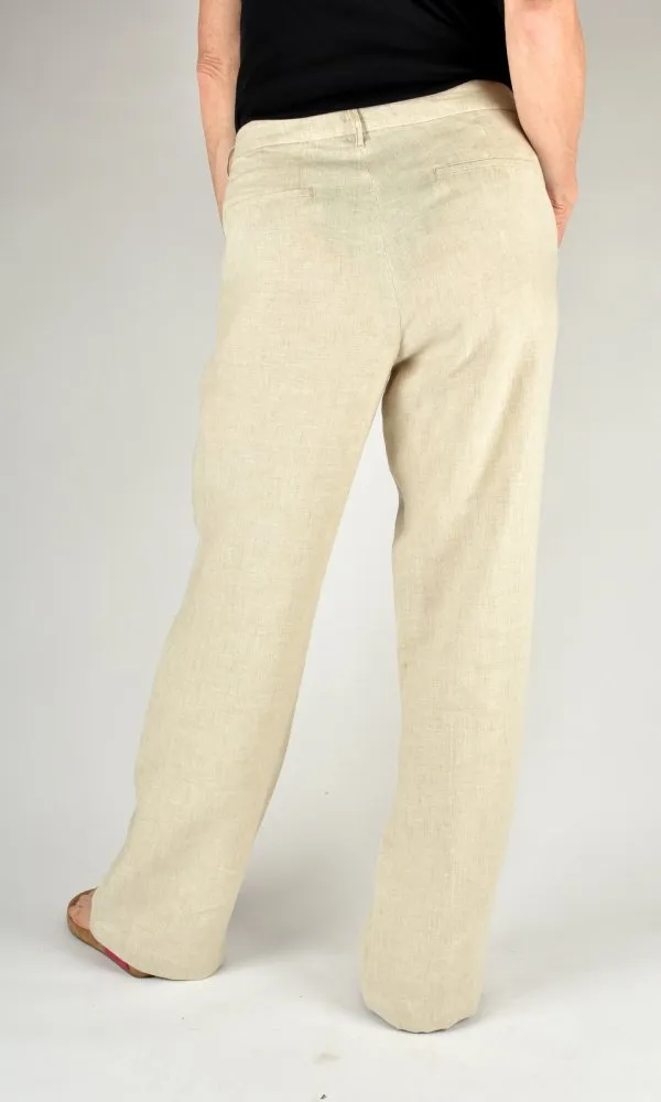 Tall Pantalon Jambe Large en Lin Mia L38 Inch