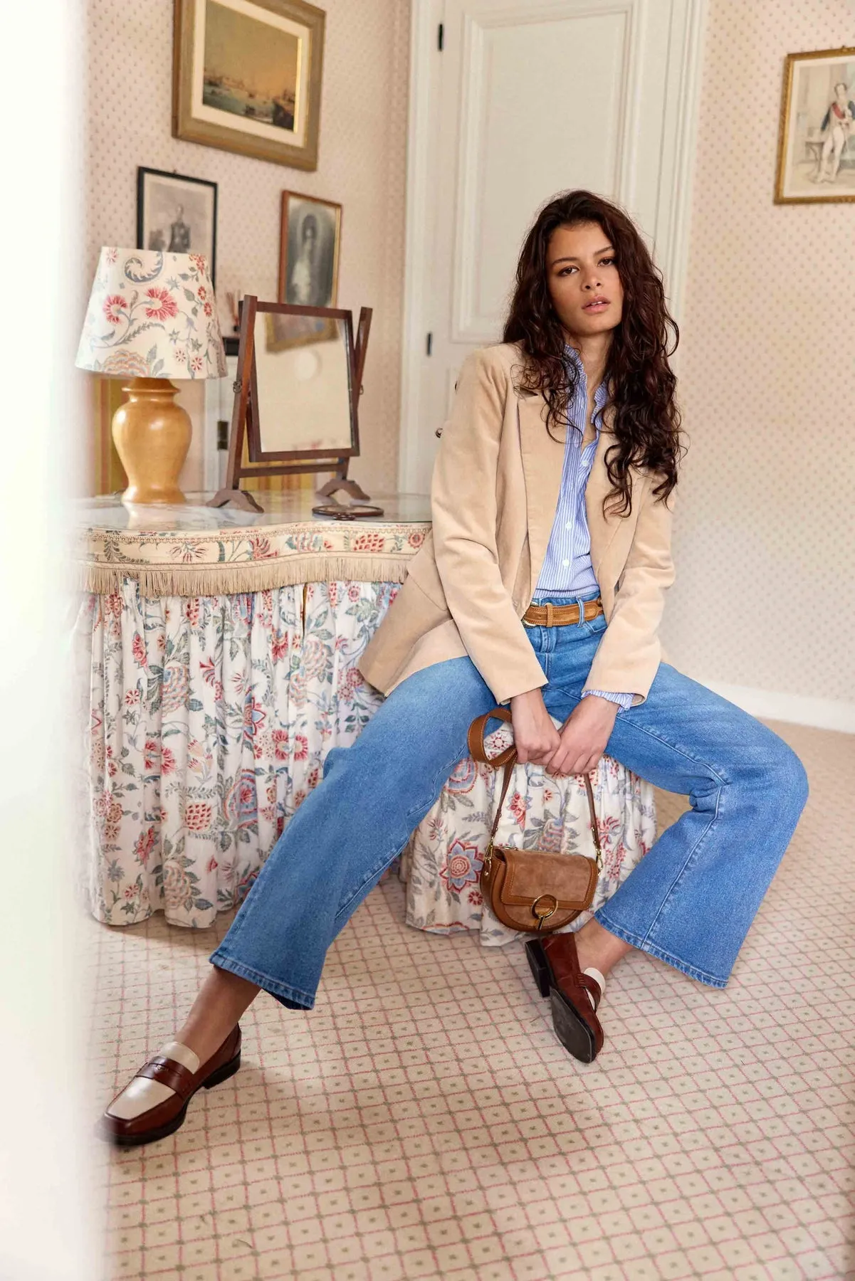 Veste en velours beige - Victoire