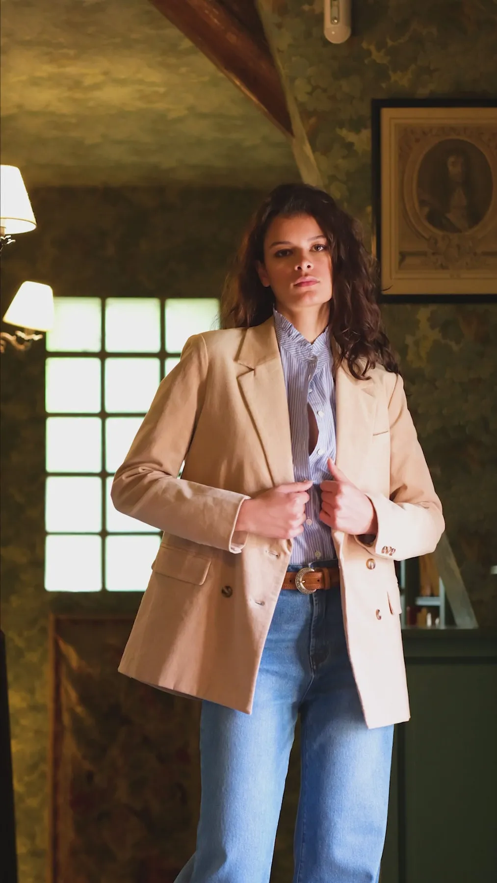 Veste en velours beige - Victoire